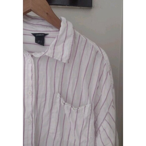 Lindex Linen Blend Button Down Top - Picture 3 of 9